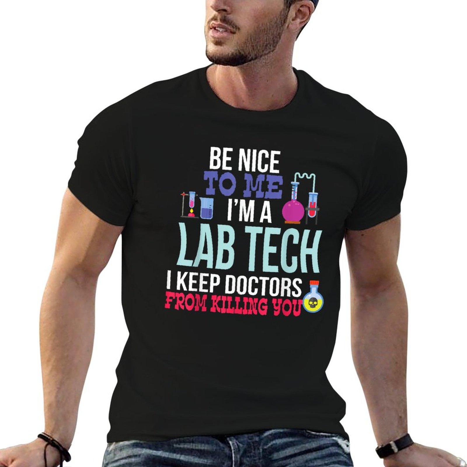 تي شيرت مضحك لفني المختبر الطب - مراجعة Medical Laboratory Technician وسعره